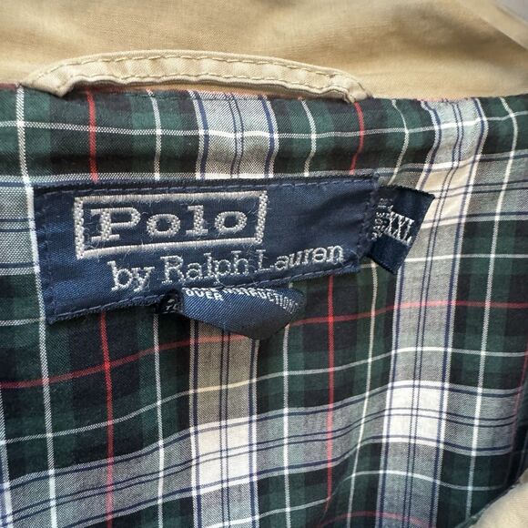 Vintage Polo Ralph Lauren Tan Beige Harrington Bomber Jacket Lined Mens XL - Picture 3 of 10